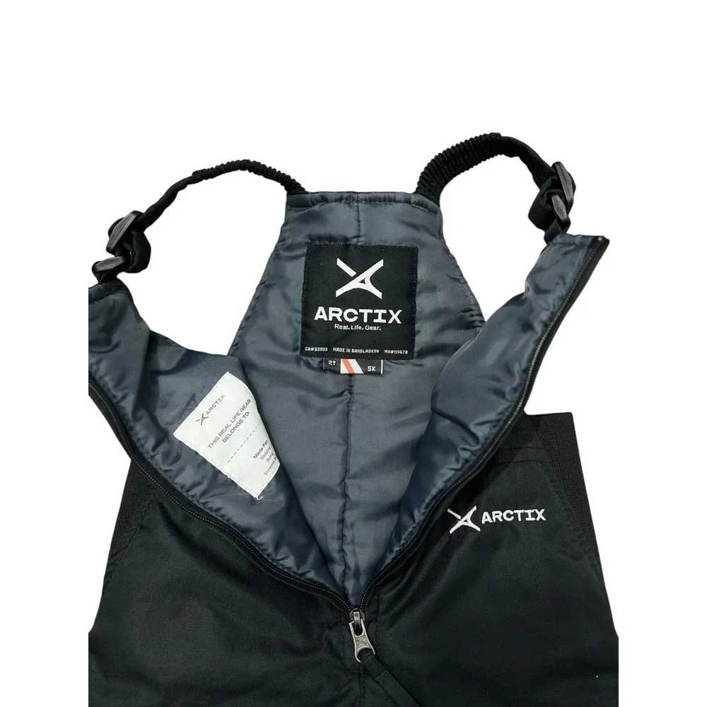 Arctix Toddler Snow Bib Overalls 2T Black Insulated Snow Pants Waterproof